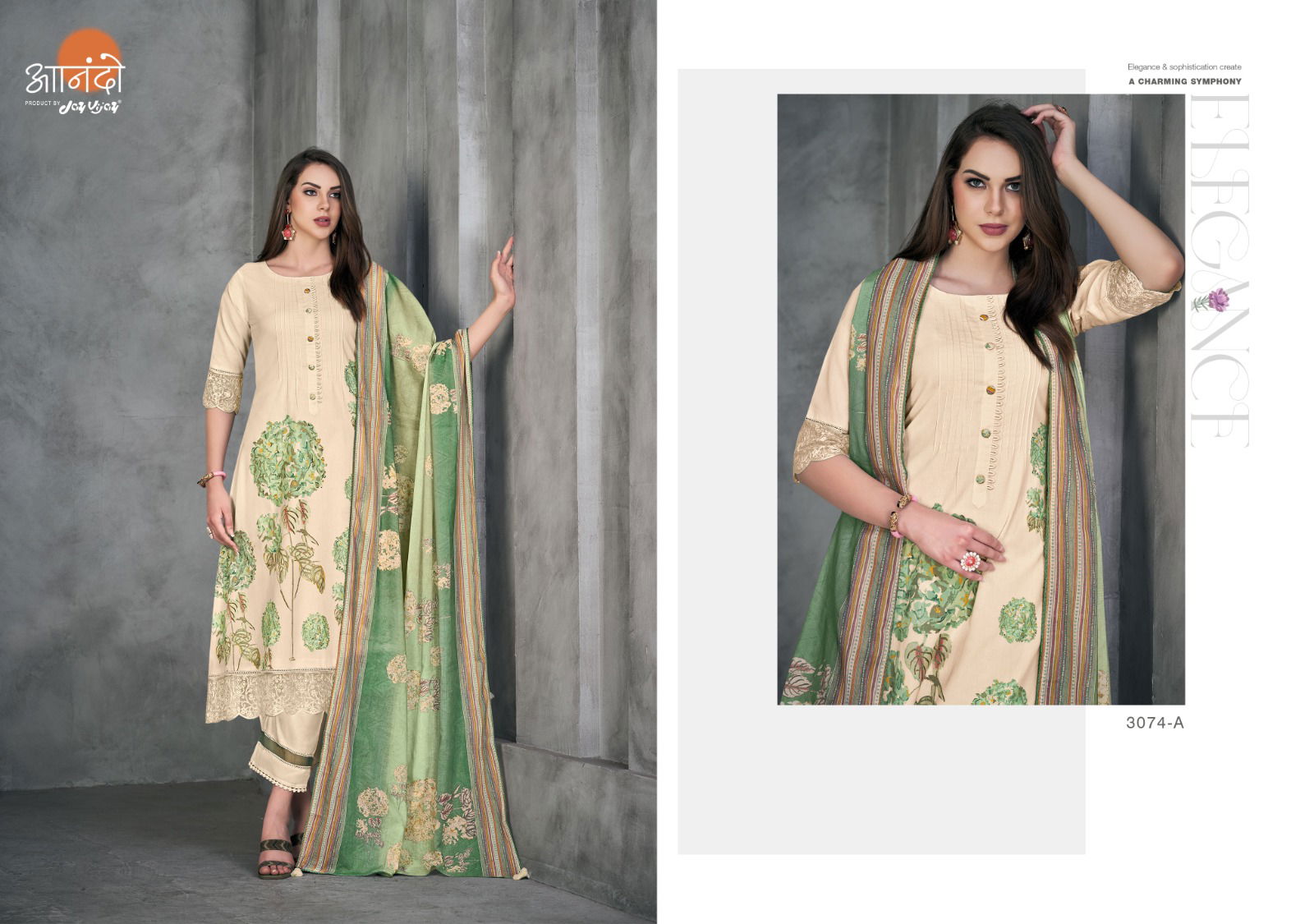 Anando Kiera 3074 By Jay Vijay Cotton Dress Material Catalog